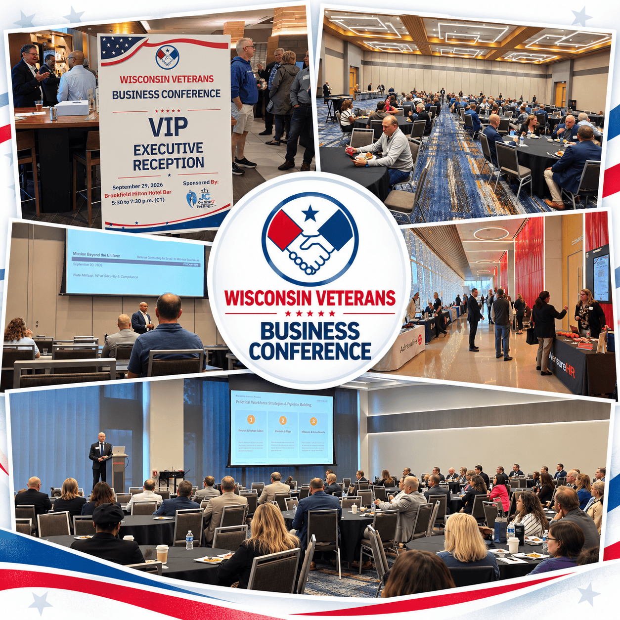 Collage of images from the 2026 Wisconsin Veterans Business Conference